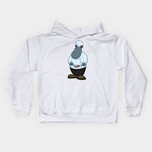 Hippo as Cook with Pan Kids Hoodie